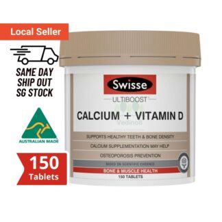Swisse Ultiboost Calcium + Vitamin D (Vitamin D3 1000IU) 150 Tablets - Made in Australia